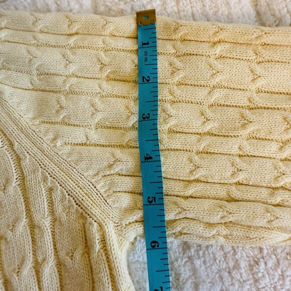 Karen Scott Womens Large Off-White Cable Knit Sweater Preppy Old Money Classic - Picture 11 of 11